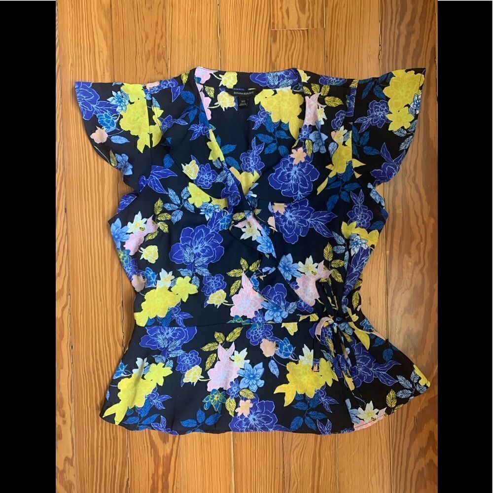 Banana Republic Floral Wrap Top